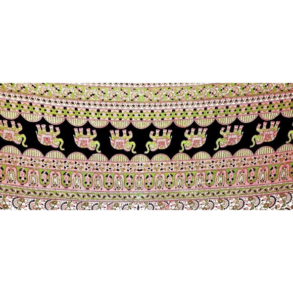 Table Cloth Wall Hanging Indian Mandala Elephant 7ft5" X 7ft5" Cotton Bohemian - Picture 5 of 6